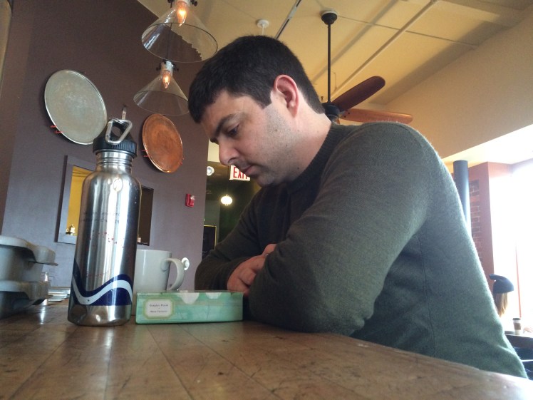 Me, drinking coffee and about to think about various things.