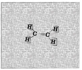 The ethylene molecule. The simplest Olefin. C = Carbon, H = Hydrogen.